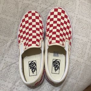 Red checkerboard vans